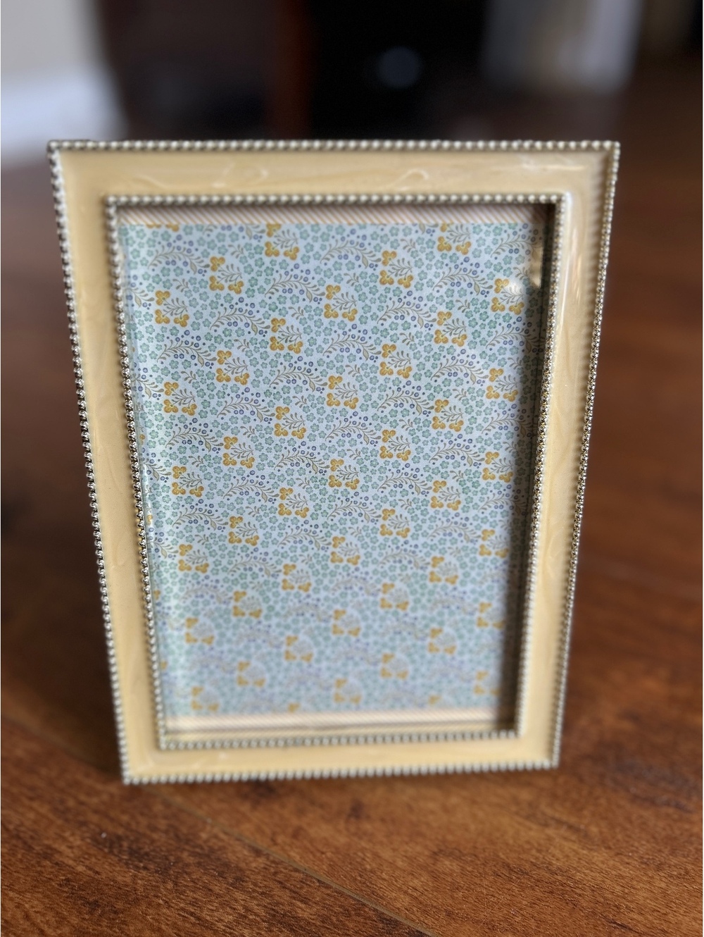 Beige Decorative Photo Frame with Beaded Trim
